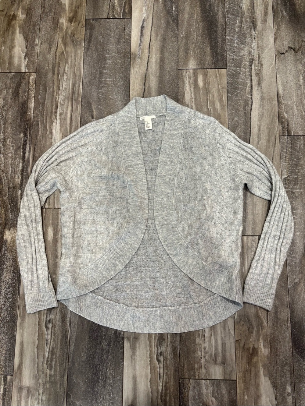 H&M Basic Cardigan Open Front Sweater Gray Sz S